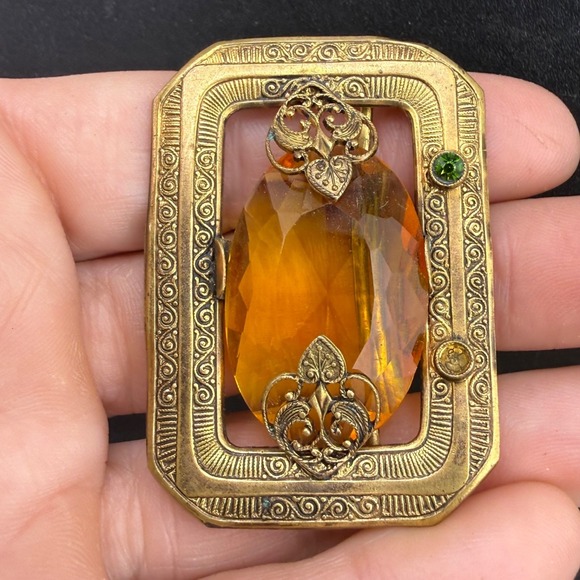 Vintage Czechoslovakia Gold‎ Filled Women\'s Buckle Rhinestone READ main image 8